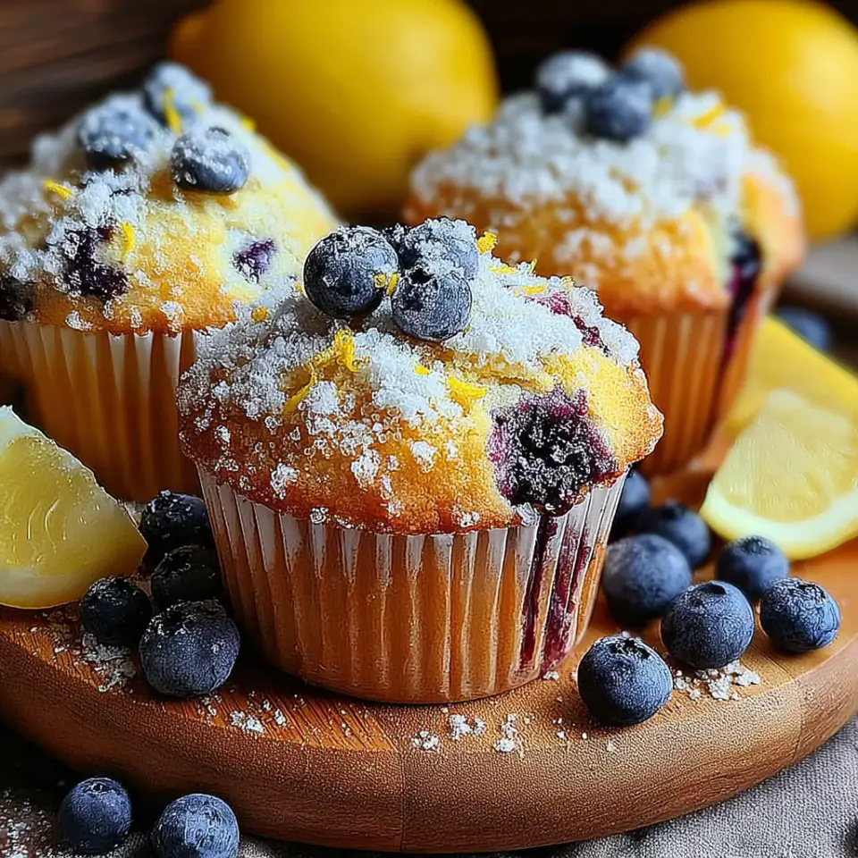 A close look at Lemon Blueberry Muffins