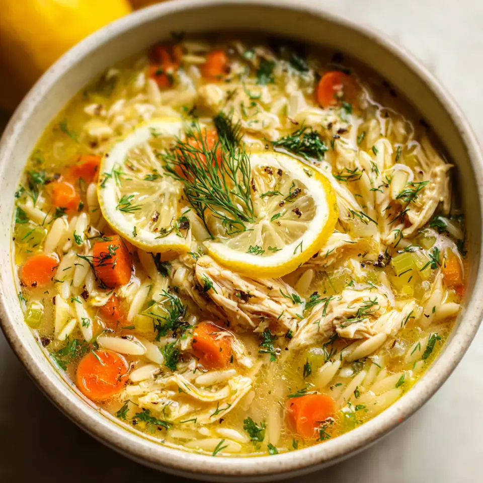 Lemon Dill Chicken Orzo Soup