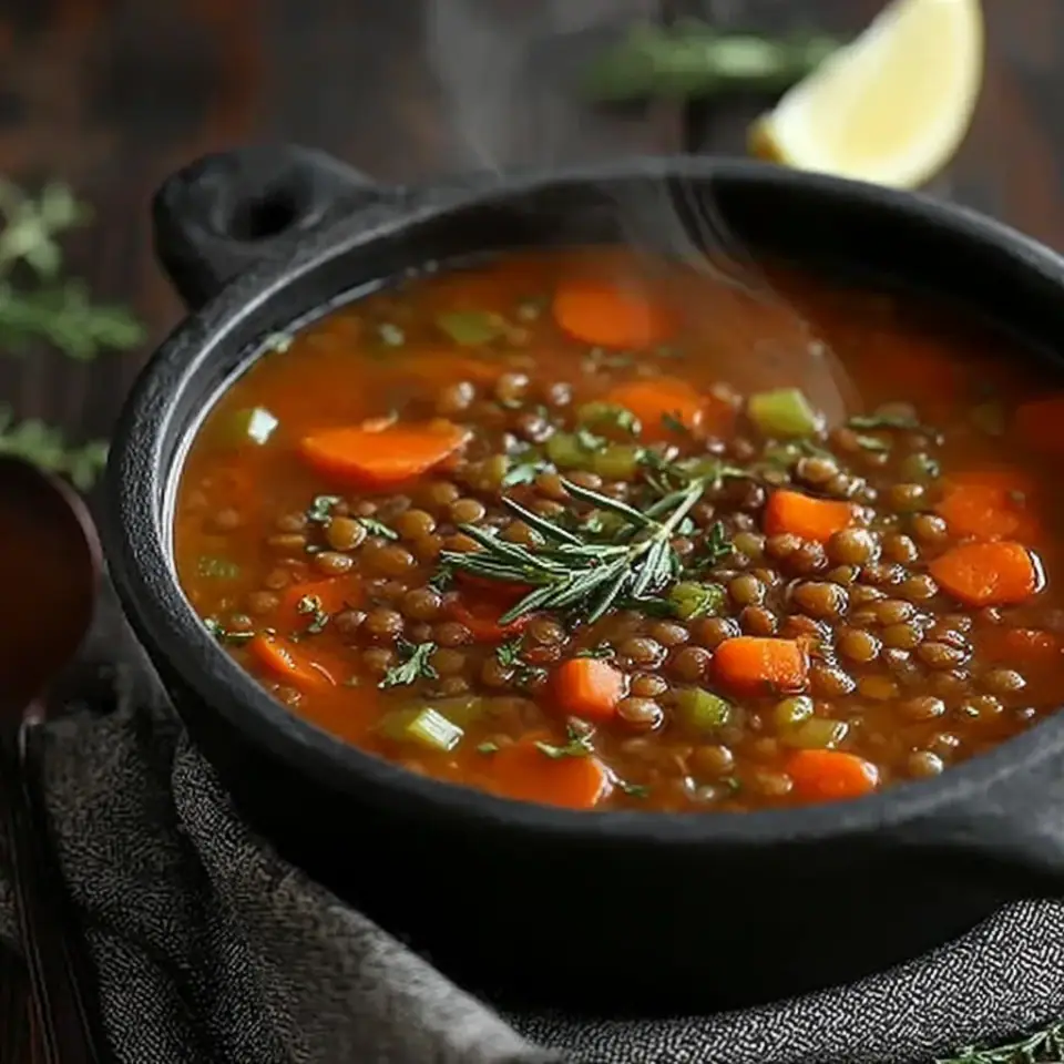 Lentil Soup, ready to serve