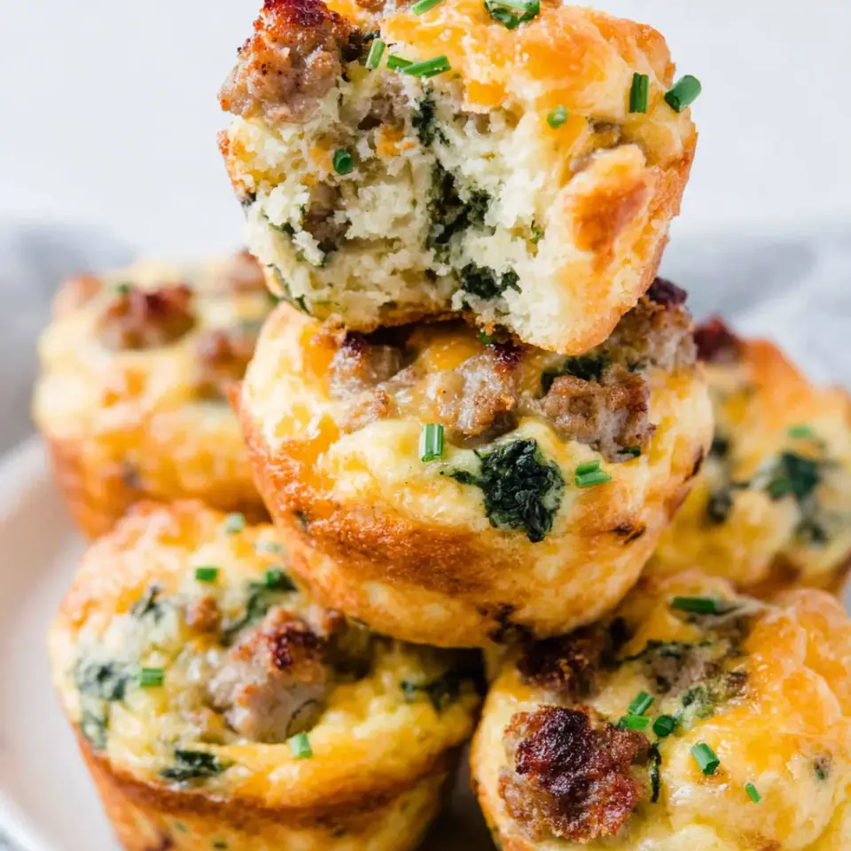Loaded Savory Breakfast Muffins, ready to serve