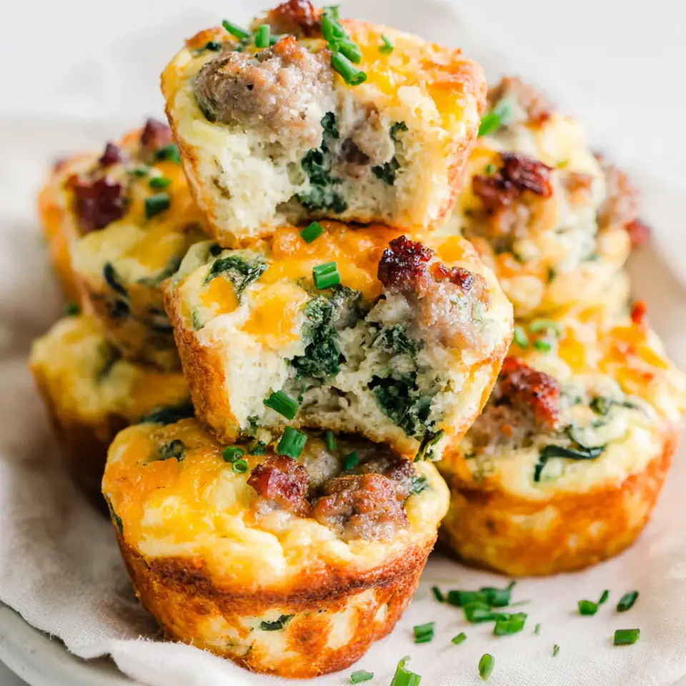 Loaded Savory Breakfast Muffins served on the table