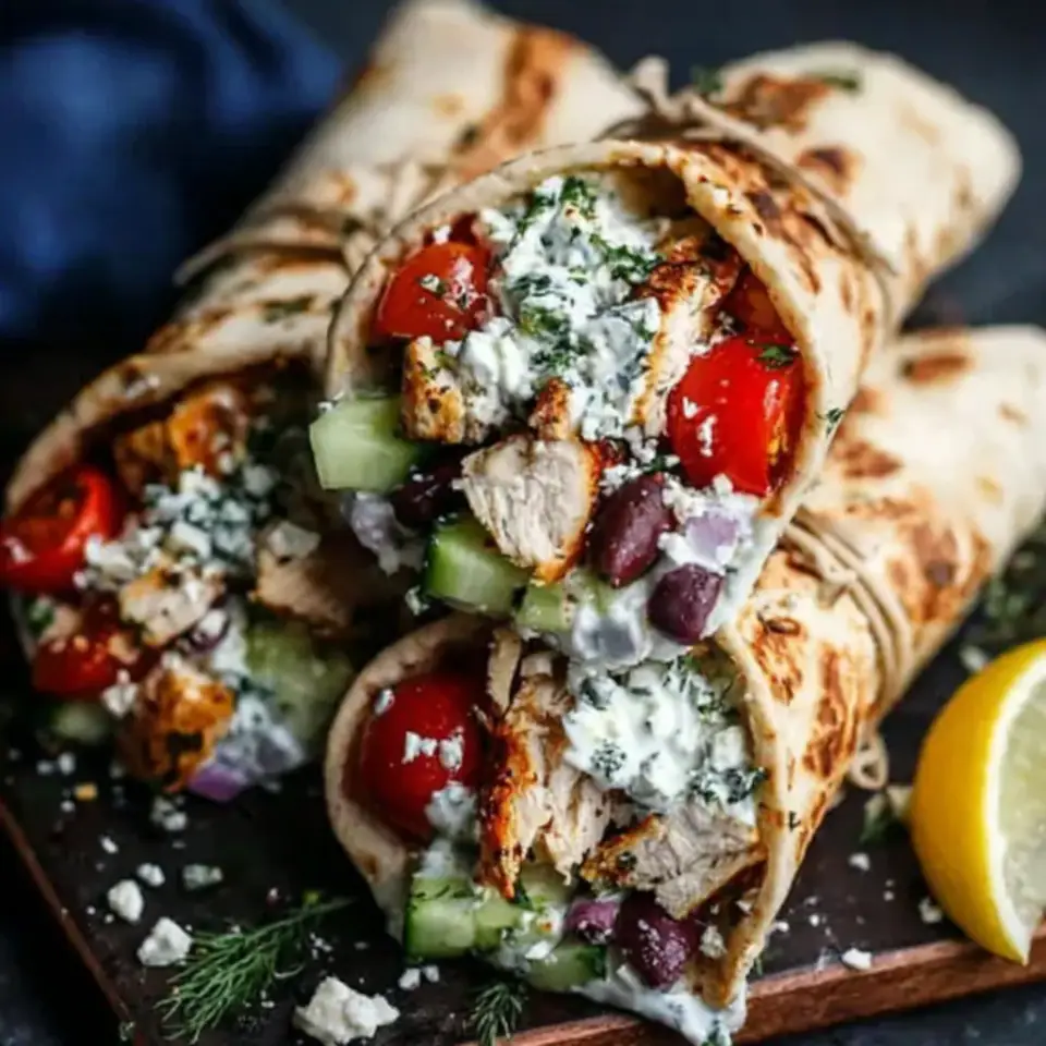 A close look at Mediterranean Chicken Wraps