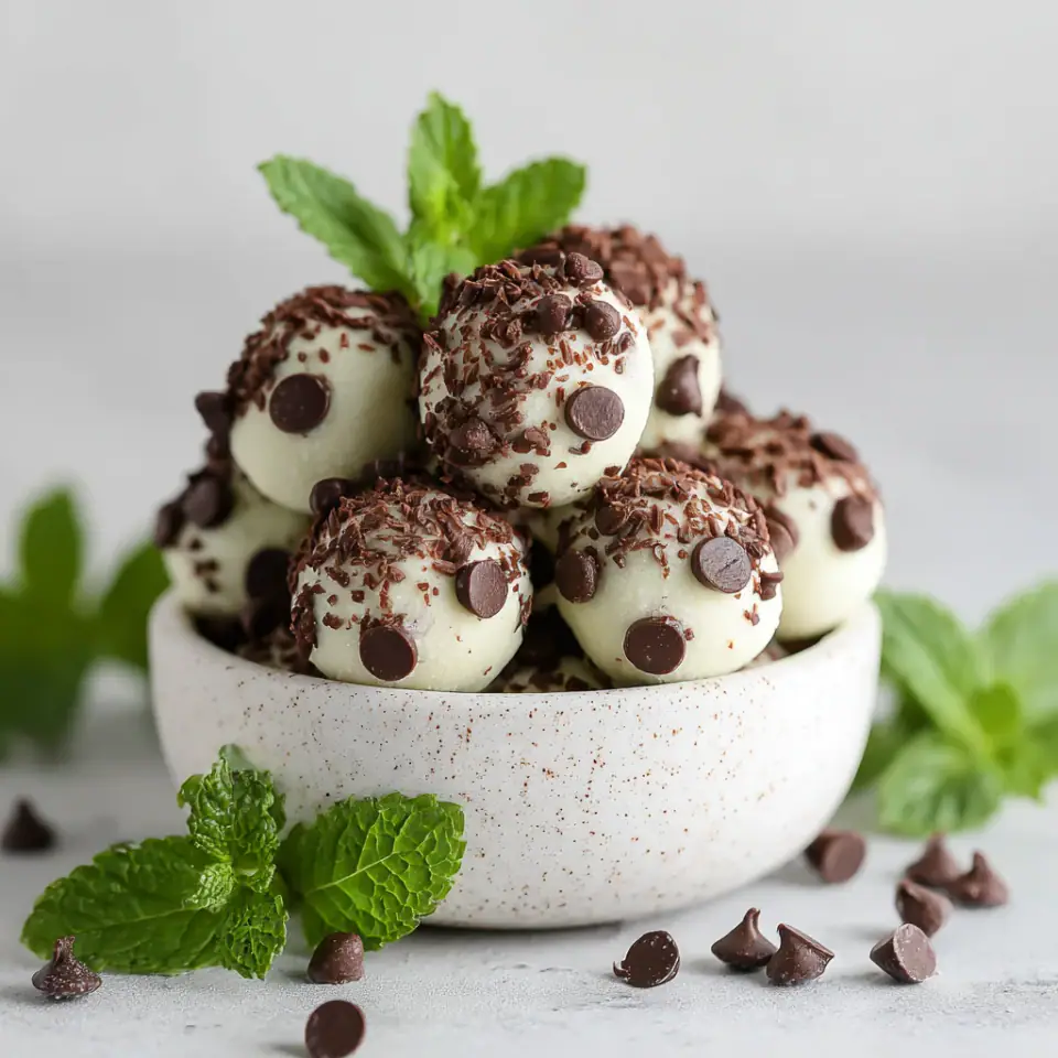 Mint Chocolate Chip Fat Bombs served on the table