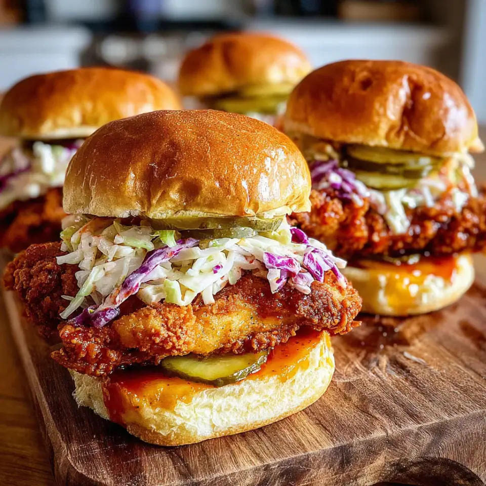 Nashville Hot Chicken Sandwiches, ready to serve