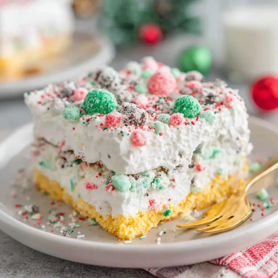 No Bake Christmas Cookie Lush, ready to serve