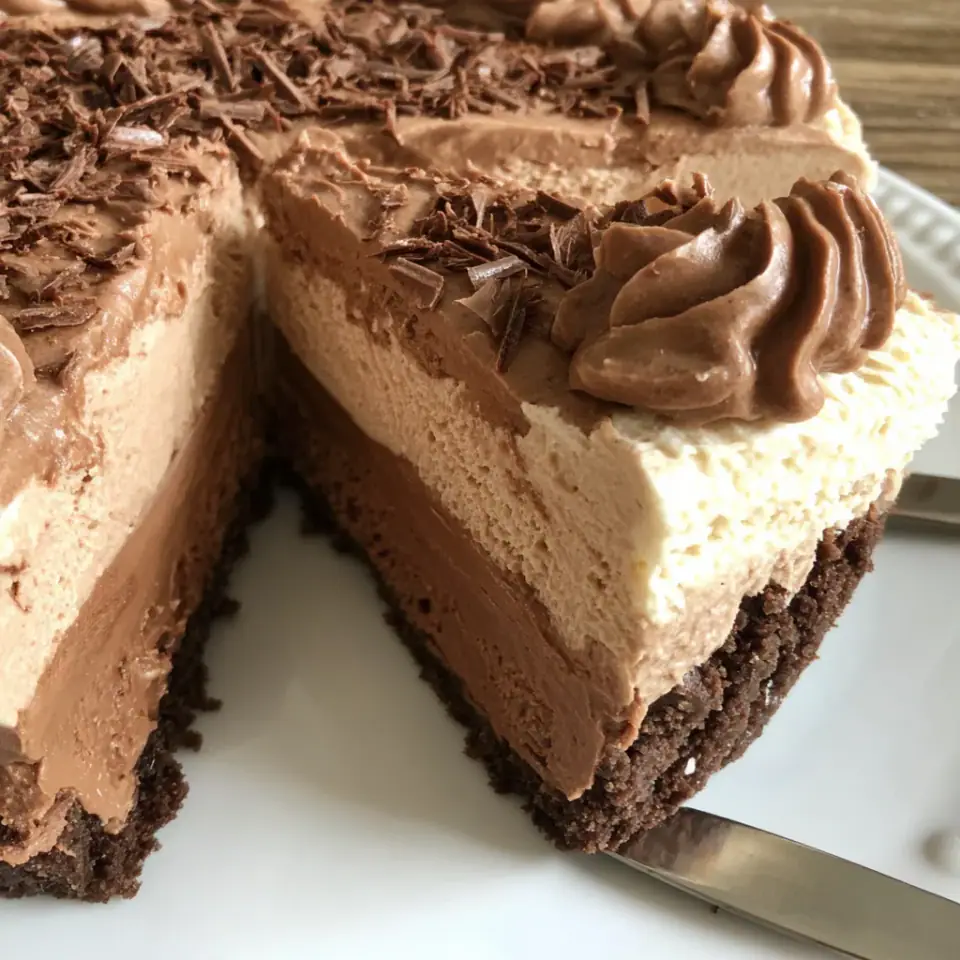 No Bake Nutella Pie, ready to serve