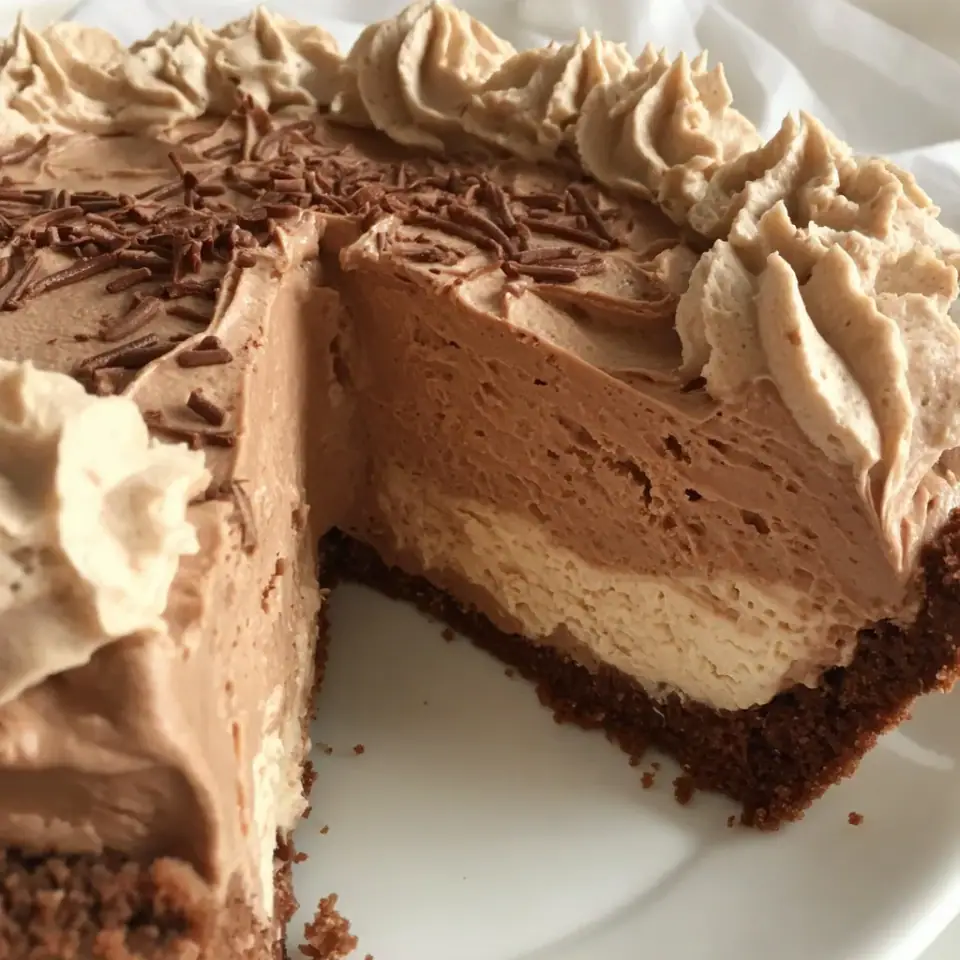 No Bake Nutella Pie served on the table