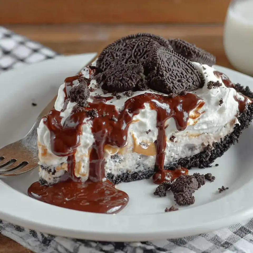 No-Bake Oreo Peanut Butter Pie Recipe served on the table
