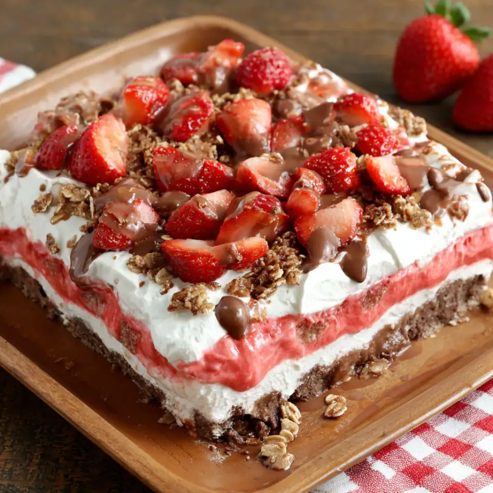 No-Bake Strawberry Chocolate Dessert Bars