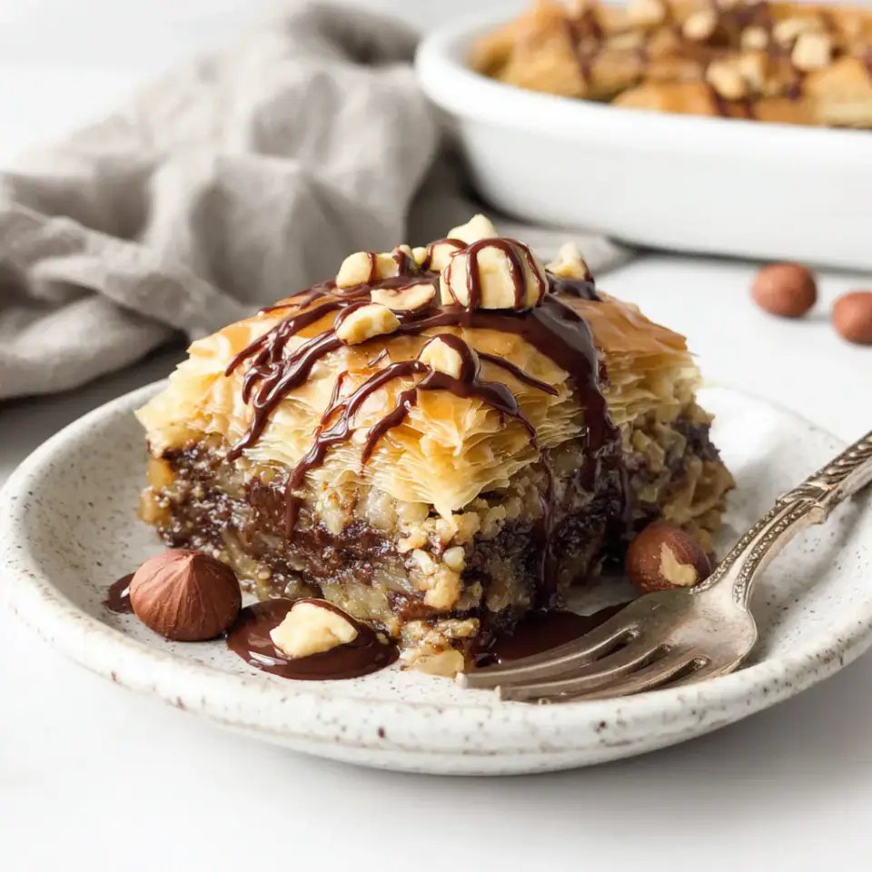 Nutella Baklava served on the table