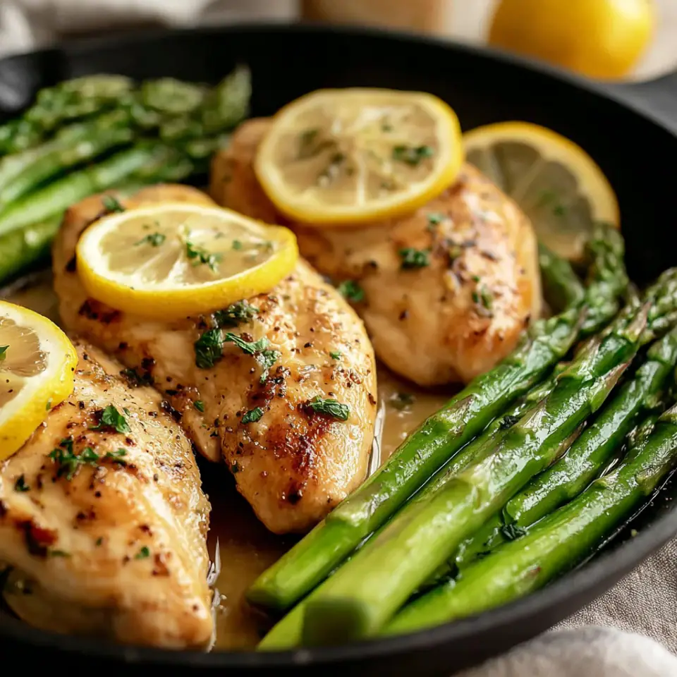 One-Pan Lemon Garlic Chicken with Asparagus