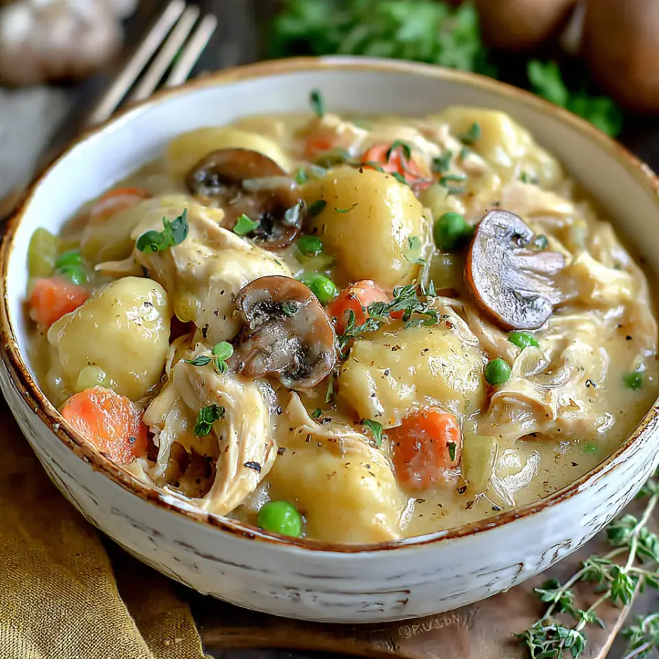A close look at One Pot Gnocchi Chicken Pot Pie