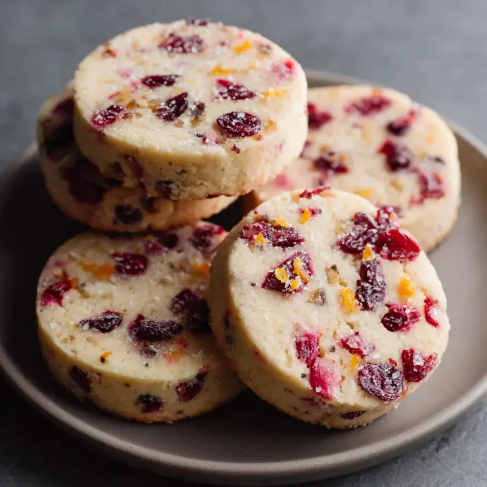 Orange Cranberry Shortbread Cookies