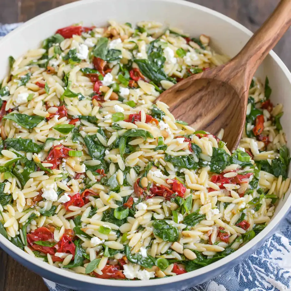 Orzo Salad with Spinach and Feta