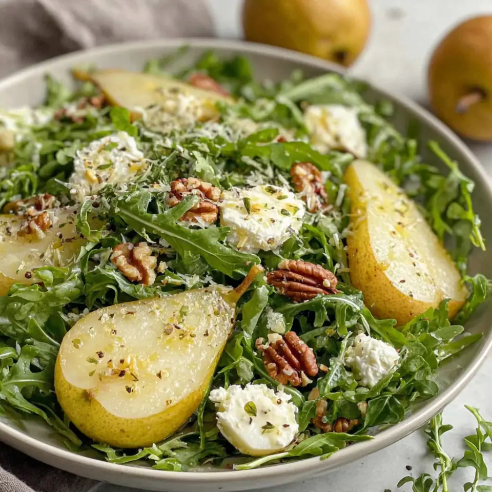 Pear and Arugula Salad with Honey Vinaigrette