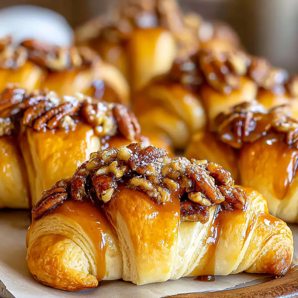 A close look at Pecan Pie Crescent Rolls