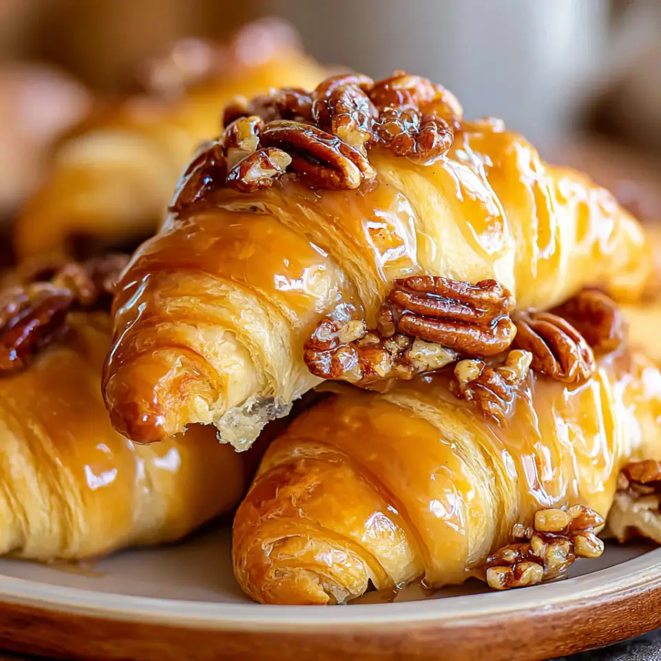 Pecan Pie Crescent Rolls served on the table