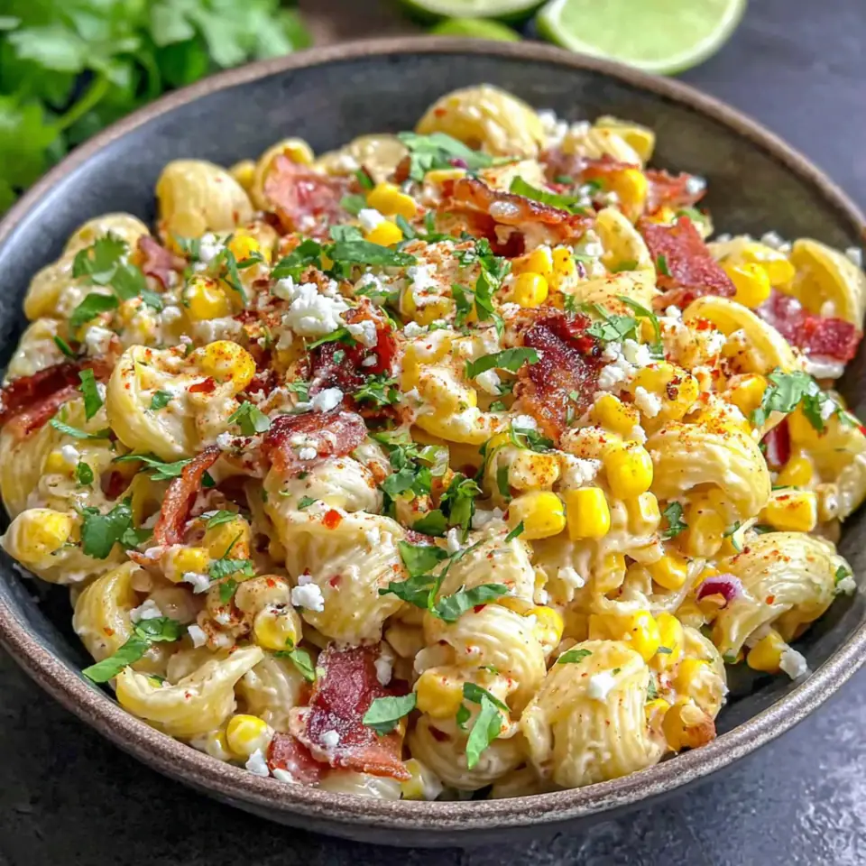 Mexican Street Corn Pasta Salad with Cotija