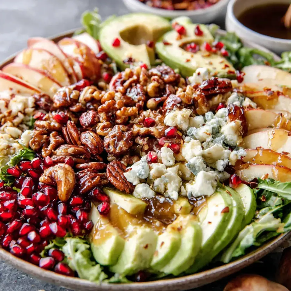 Pomegranate Christmas Salad with Honey Mustard Dressing