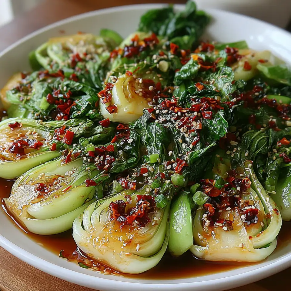 Quick Bok Choy with Ginger Chili Sauce