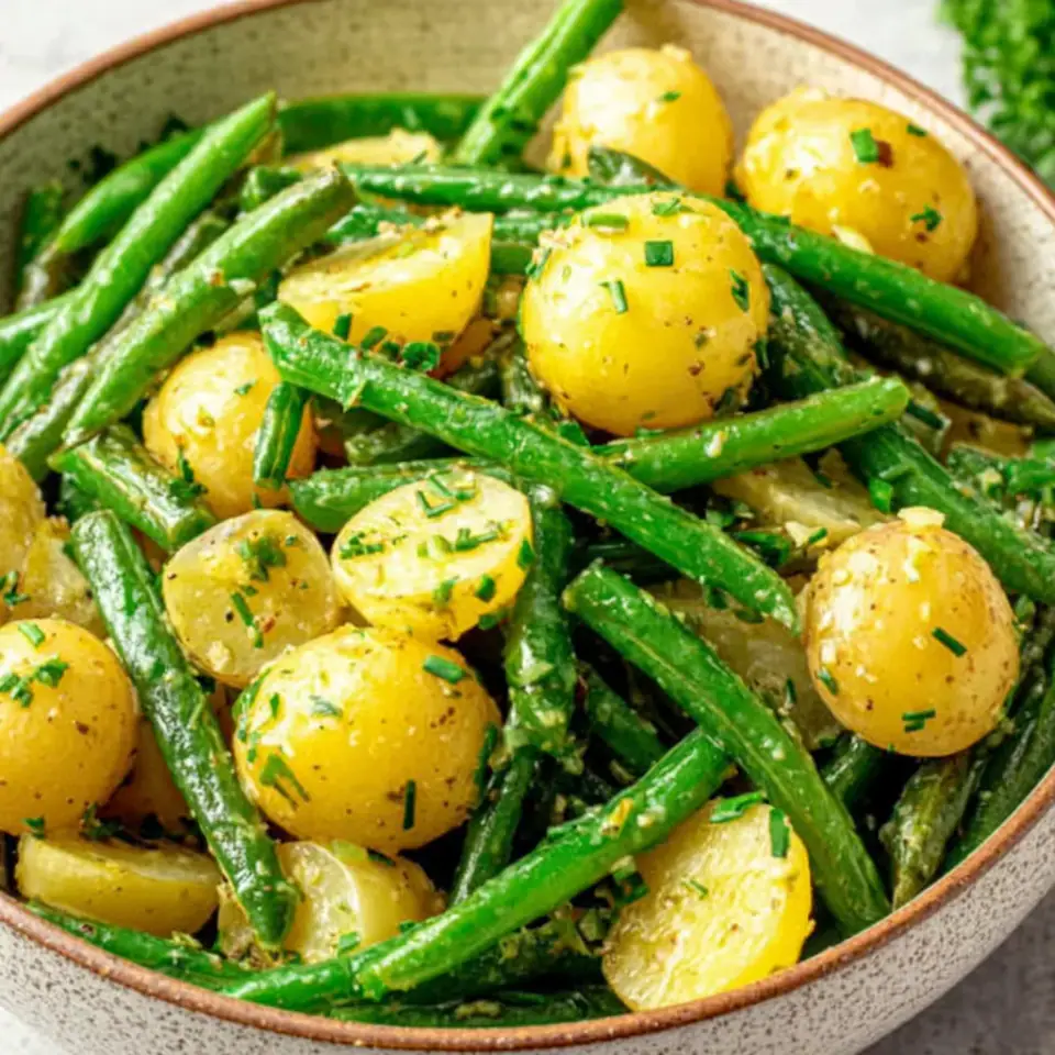 A close look at Quick Green Bean Potato Salad