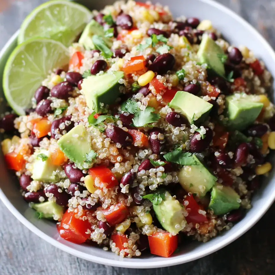 Quinoa & Black Bean Salad, ready to serve