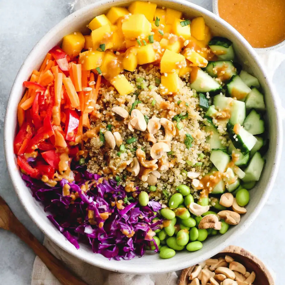 Quinoa Crunch Salad with Peanut Dressing