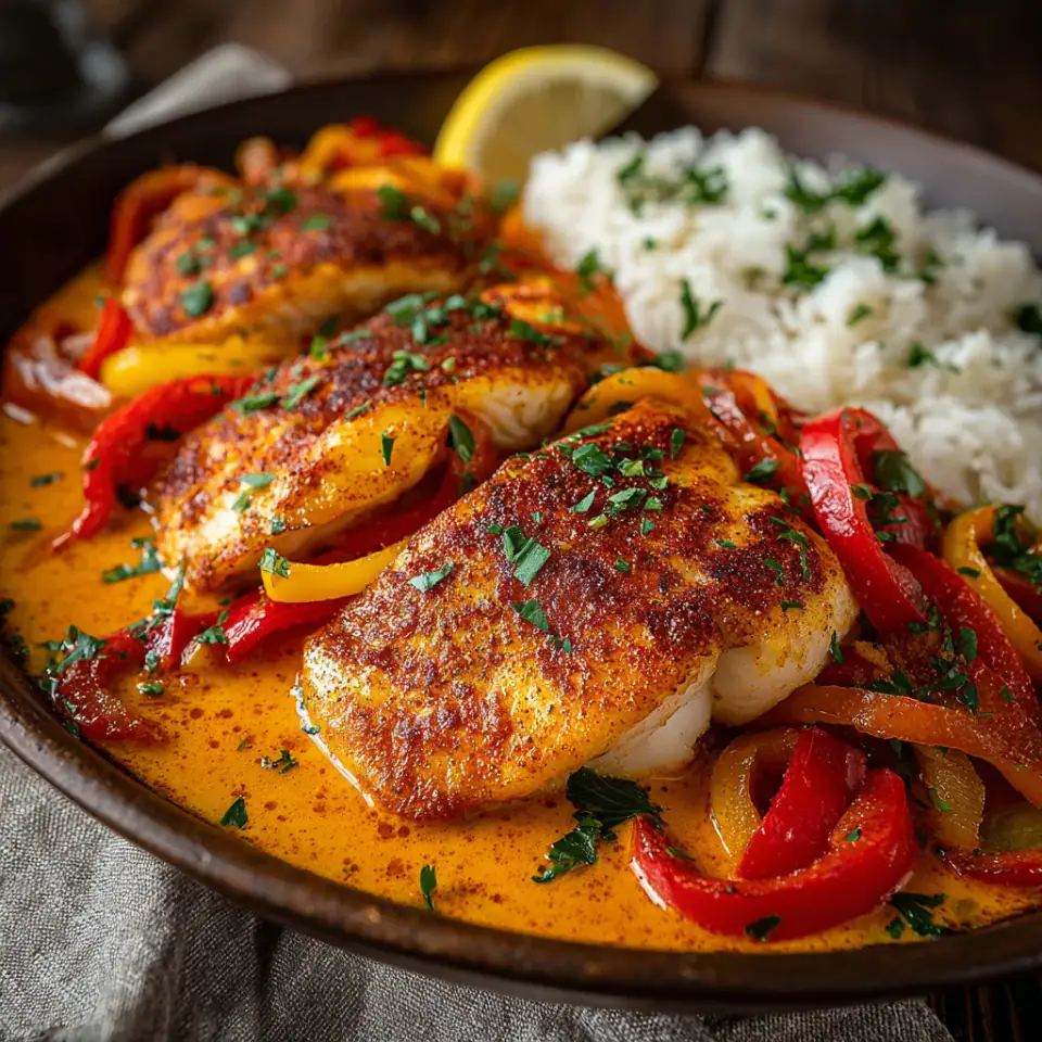 A close look at Red Snapper with Creamy Creole Sauce