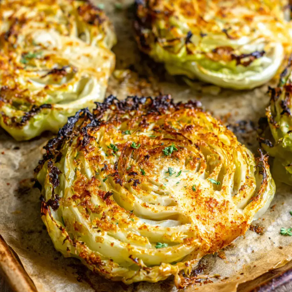 A close look at Roasted Cabbage Steaks