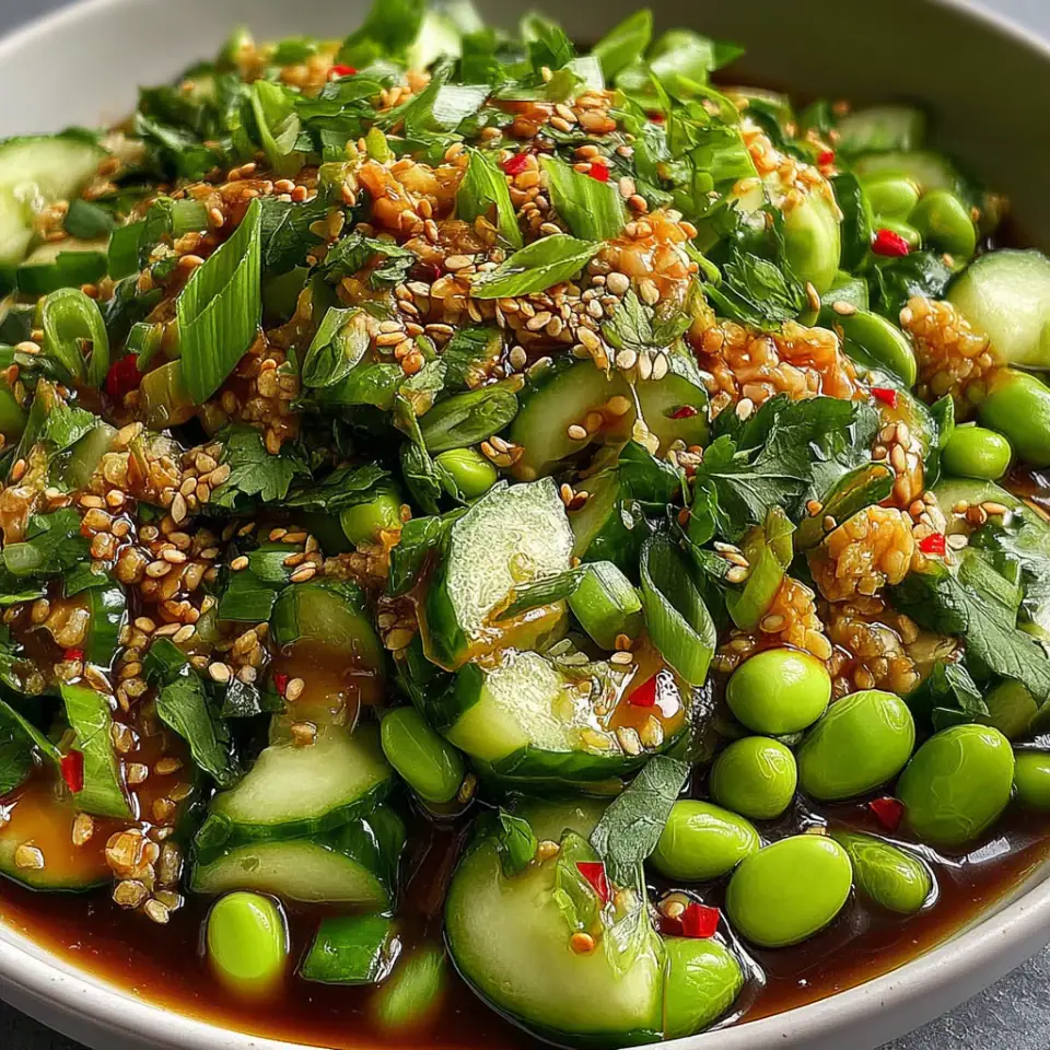 Salad with Asian Dressing, ready to serve