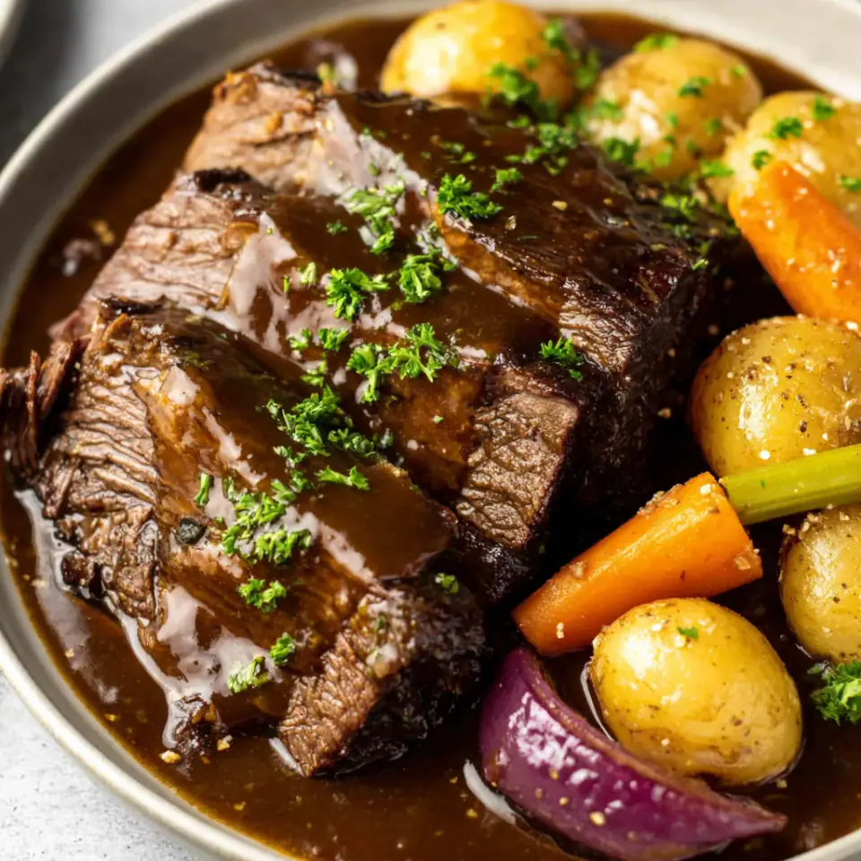 Sauerbraten (German Pot Roast), ready to serve