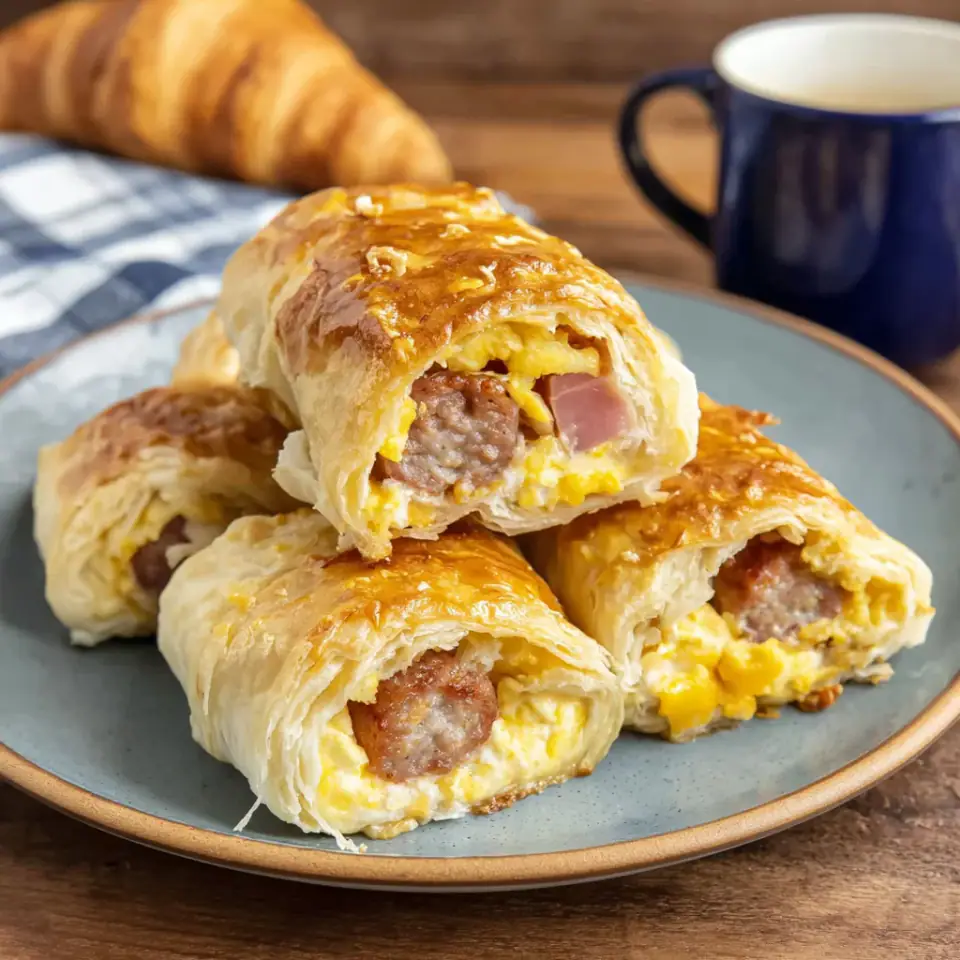 Sausage Egg Breakfast Roll-Ups, ready to serve