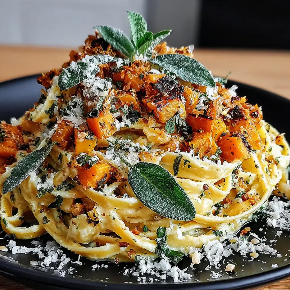 A close look at Savory Butternut Squash & Sage Pasta