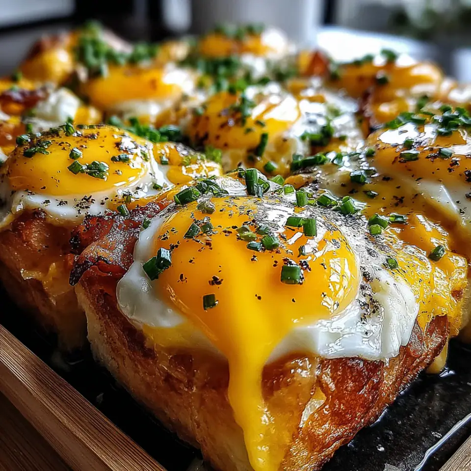 Savory Eggs Benedict Casserole, ready to serve