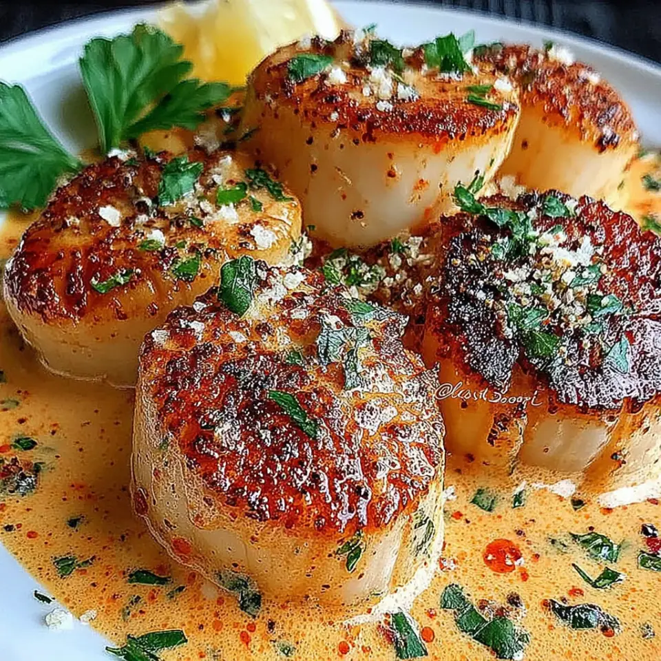 Seared Scallops with Spicy Cajun Cream Sauce