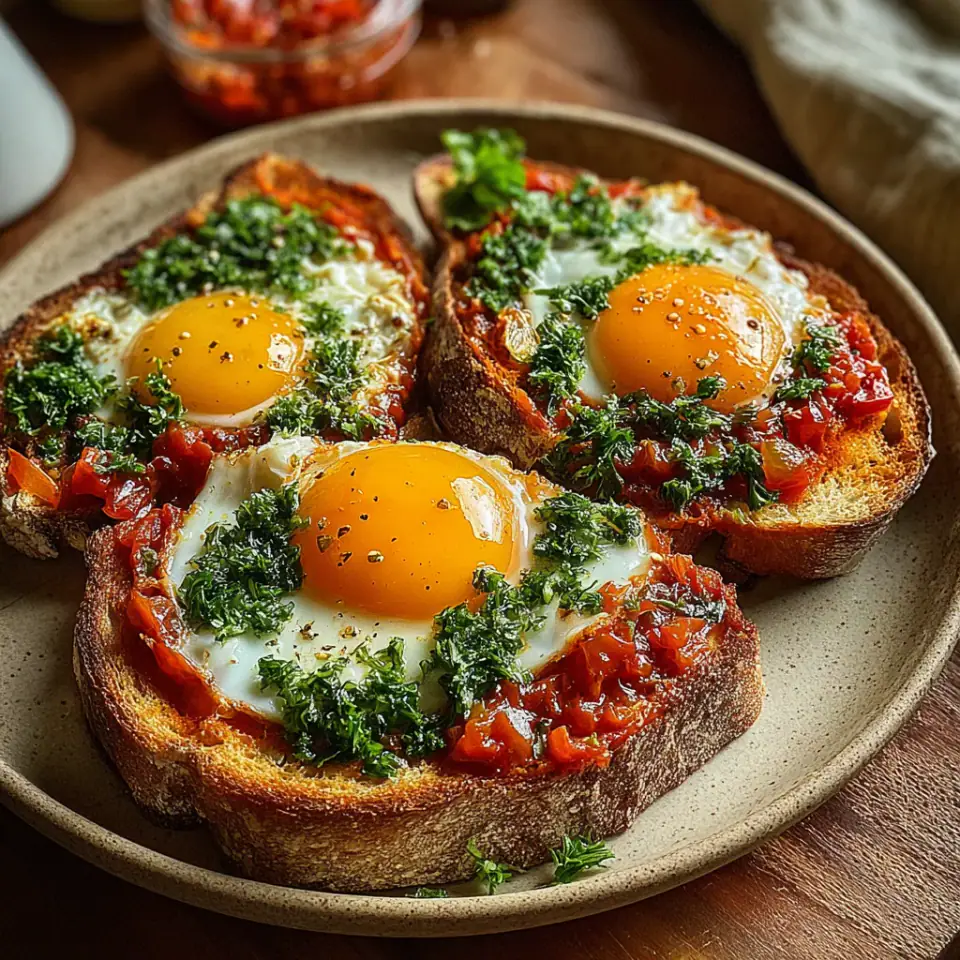 Shakshouka Toast, ready to serve