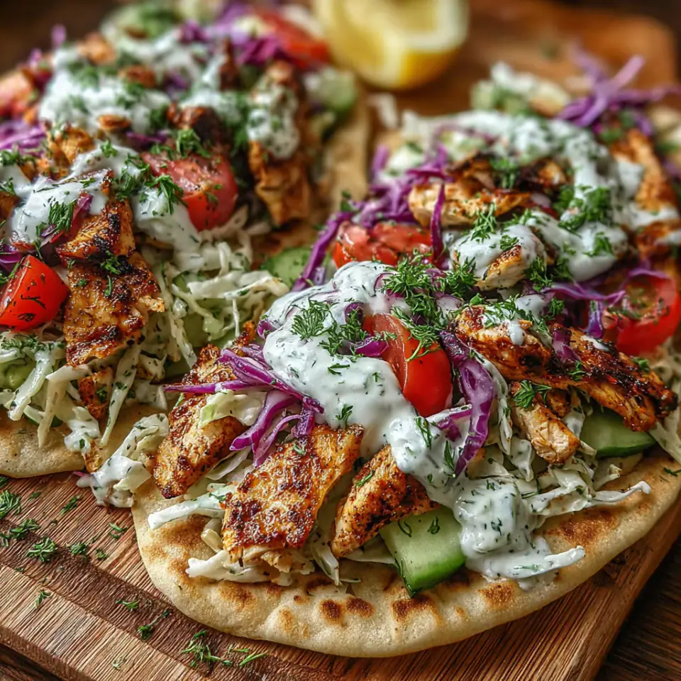Sheet Pan Chicken Pitas with Fresh Herb Ranch Slaw