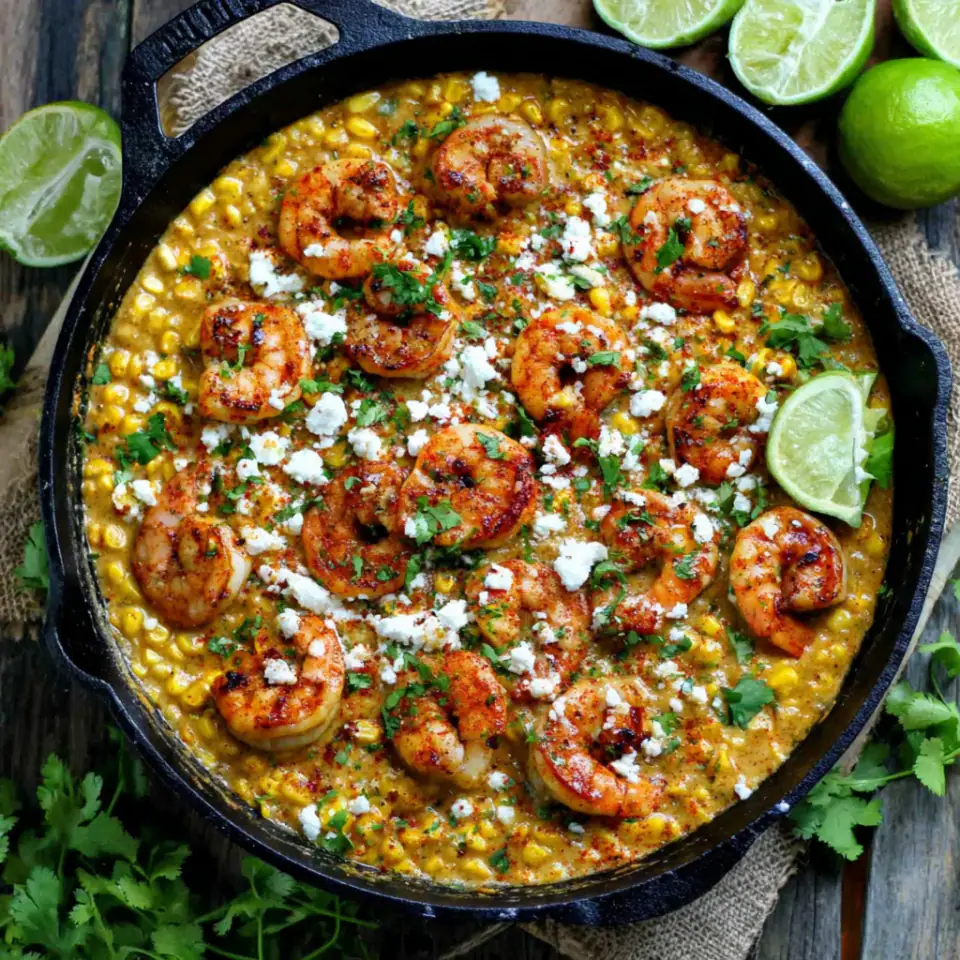A close look at Shrimp and Creamed Corn