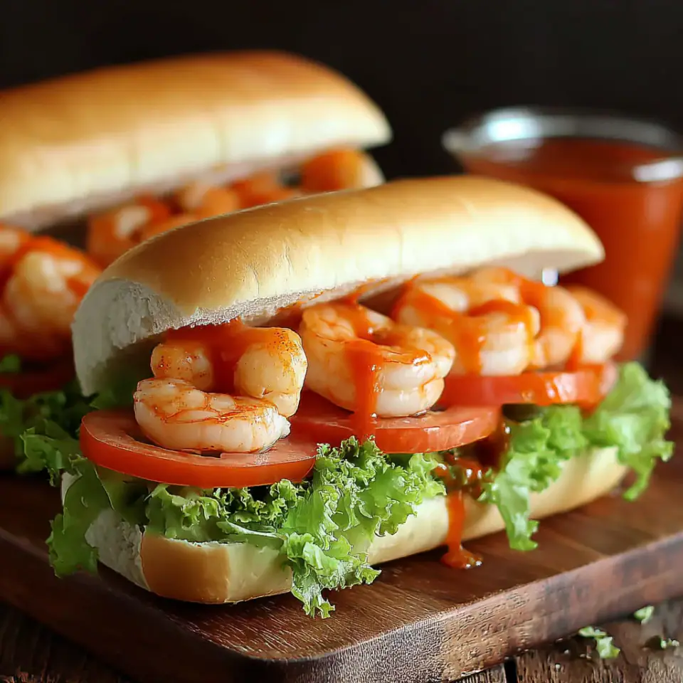 Shrimp Cocktail Sandwich served on the table