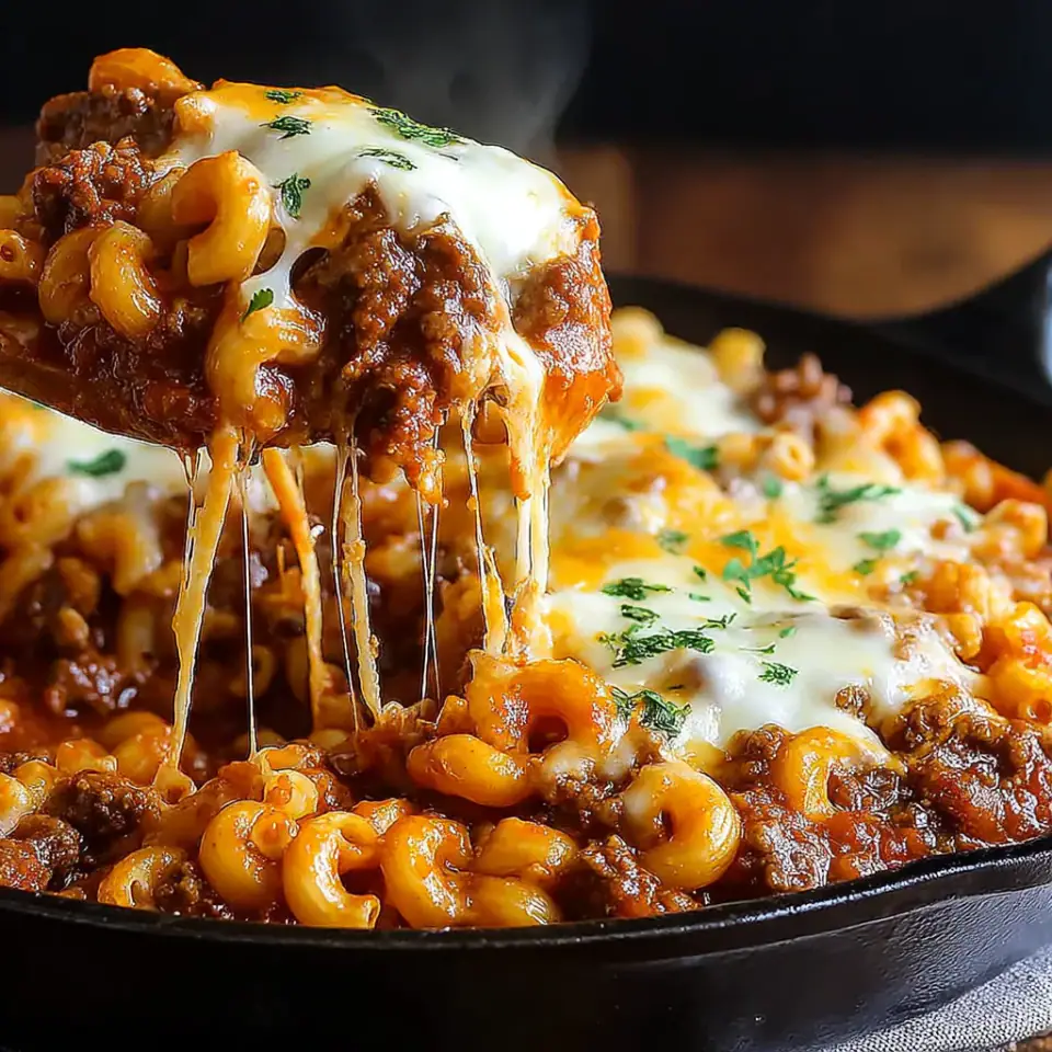 Sloppy Joe Casserole, ready to serve