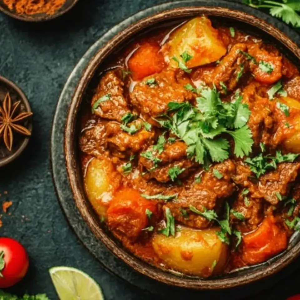 A close look at Slow Cooker Beef Vindaloo