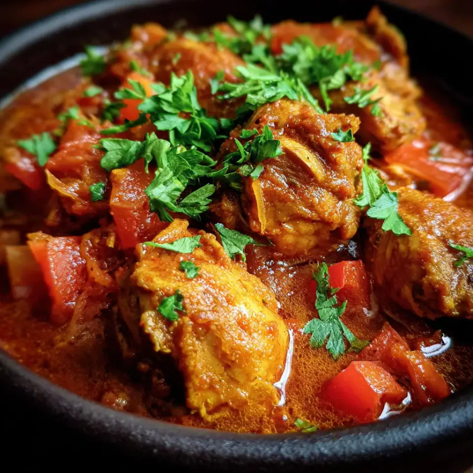Slow Cooker Chicken Curry served on the table