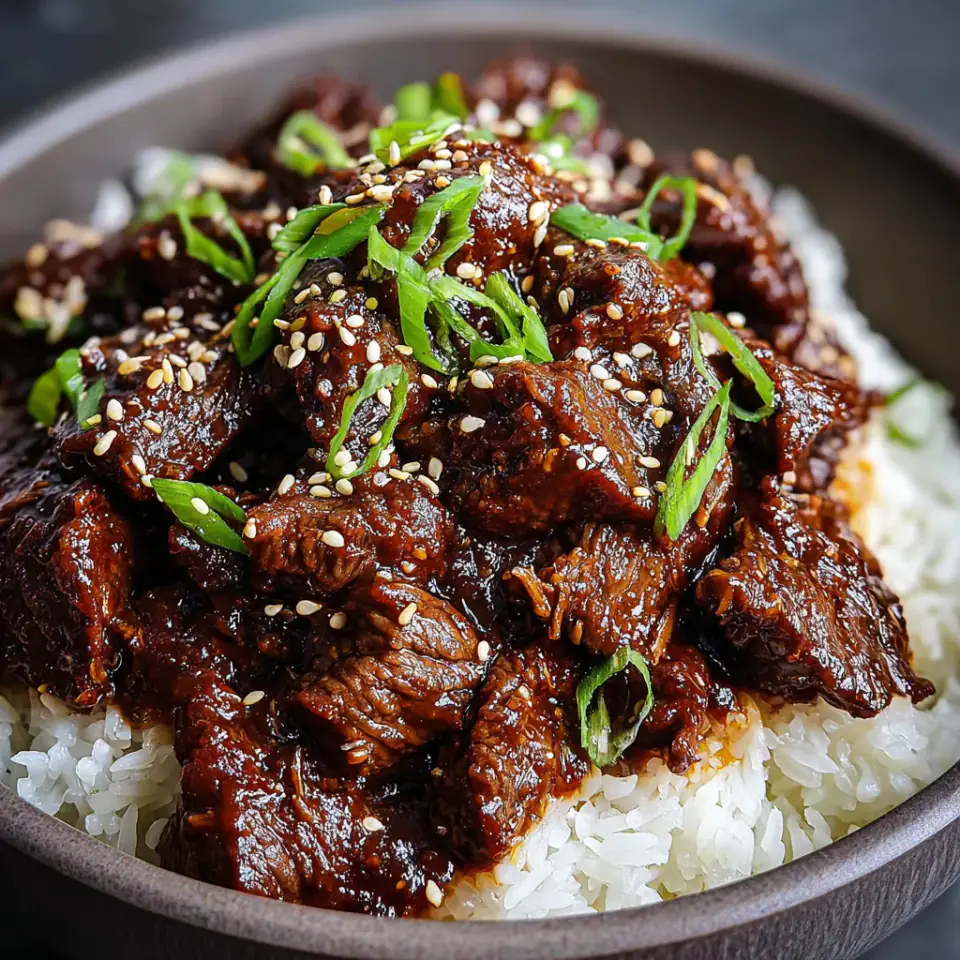 Slow Cooker Korean Beef, ready to serve