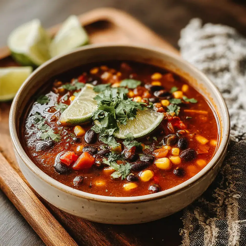 A close look at Southwest Black Bean and Corn Soup