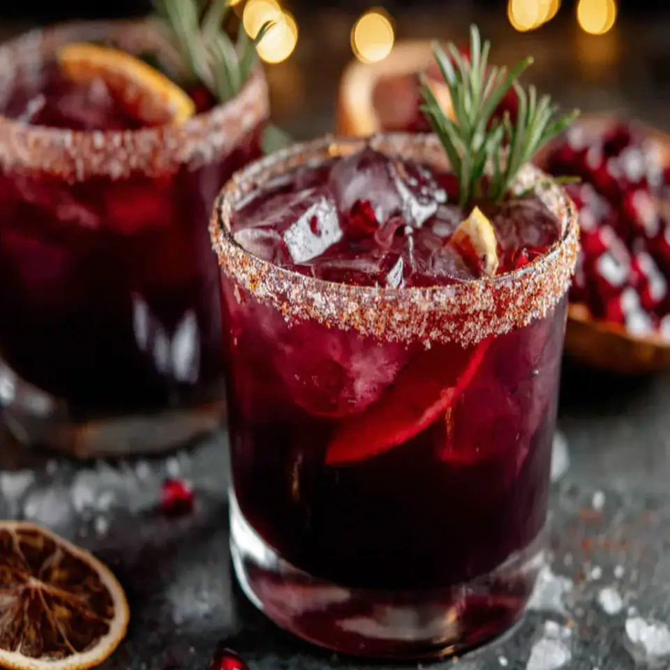 Spiced Christmas Margarita served on the table