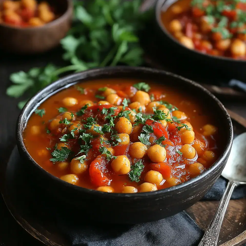 Spicy Chickpea Stew served on the table