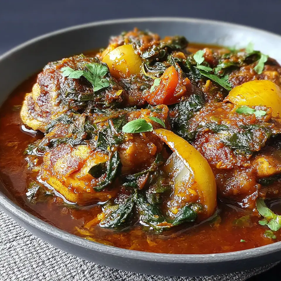 Doro Wat (Spicy Ethiopian Chicken Stew), ready to serve