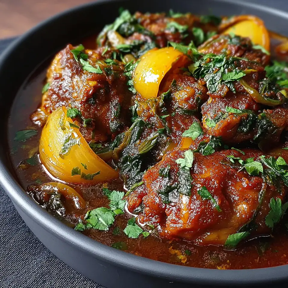 A close look at Doro Wat (Spicy Ethiopian Chicken Stew)