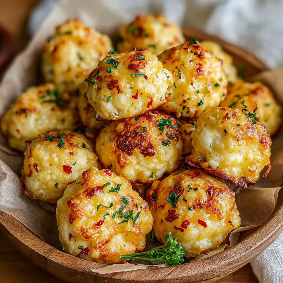 A close look at Spicy Garlic Herb Cheese Bites