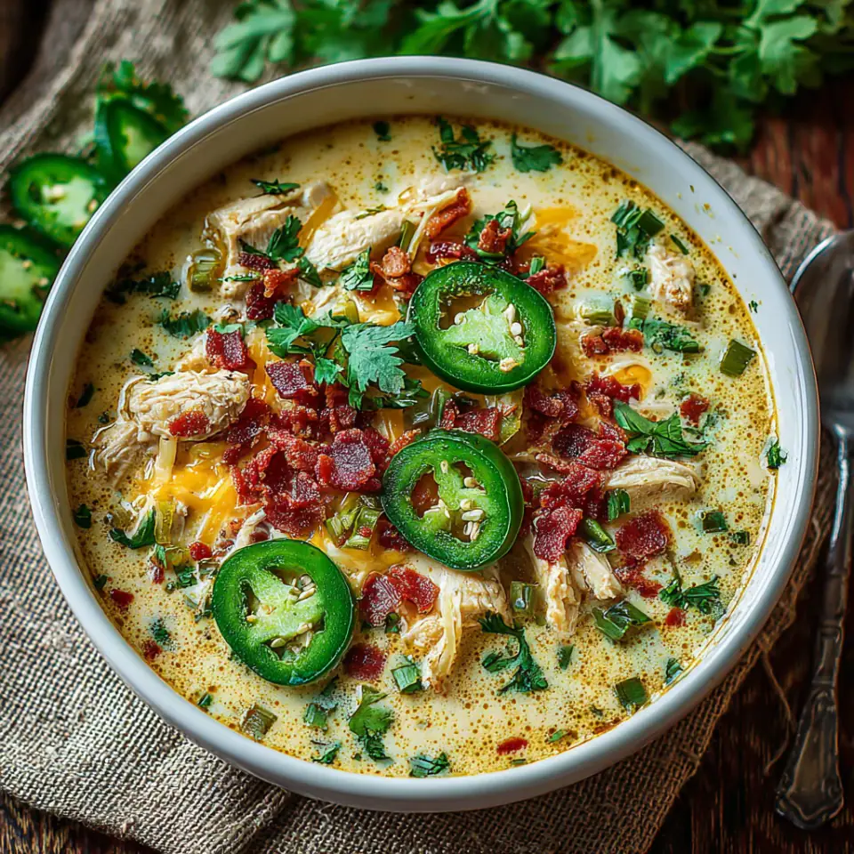Spicy Jalapeño Popper Chicken Soup